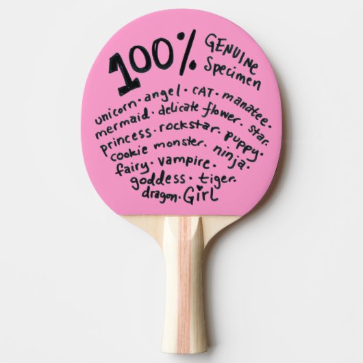 Genuine Specimen Girl Ping Pong Paddle Tafeltennisbatje (Voorkant)