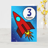 Genummerd marthday Rocket Ship Kaart (Gele Bloem)