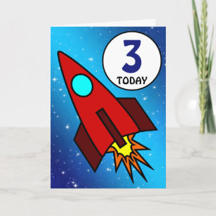 Genummerd marthday Rocket Ship Kaart