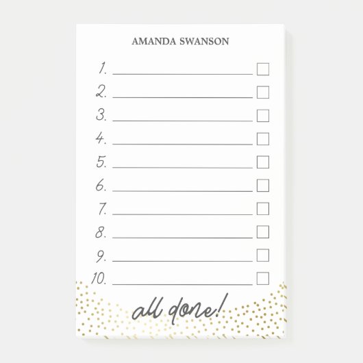 Genummerd selectievakje Aangepaste naam aanbieden Post-it® Notes (Voorkant)