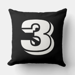 Genummerd - wit op rood kussen