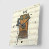 Genummerde antieke betaaltelefoon wandklok (Hoek)