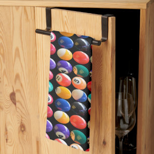 Genummerde en gekleurde Achtballen Dish Towel Theedoek