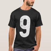 Genummerde oefentruien nummer 9 t-shirt (Voorkant)