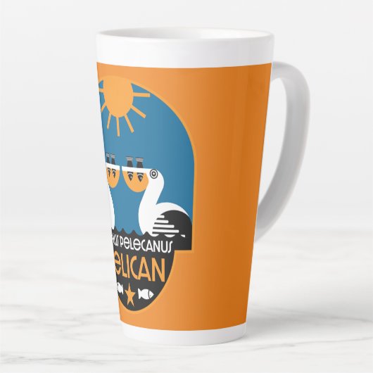 Genus Pelecanus Bird Art Latte Mok (Rechterhoek)