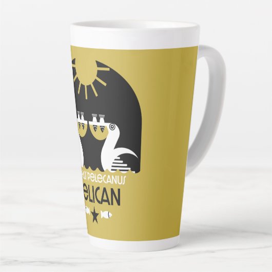 Genus Pelecanus Bird Art Latte Mok (Rechterhoek)