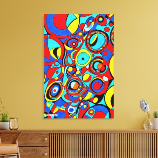 GEO_005, Abstracte geometrische kleurrijke canvasp Canvas Afdruk (Insitu (Woonkamer))