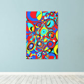 GEO_005, Abstracte geometrische kleurrijke canvasp Canvas Afdruk (Insitu (Houten vloer))