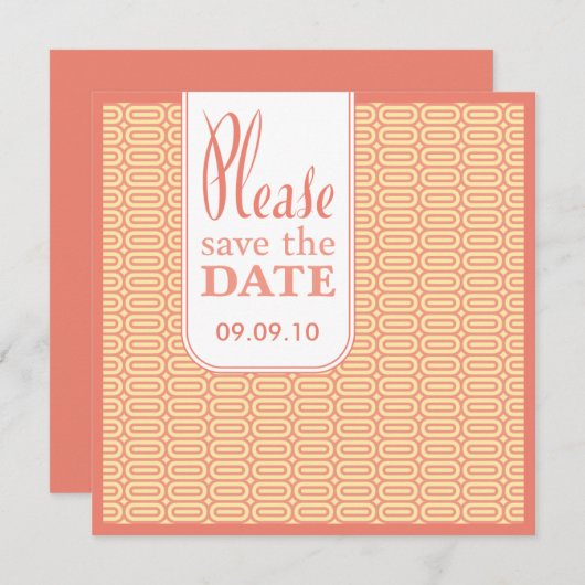 Geo Abstract koraal Opslaan Datum Uitnodigen Save The Date (Voorkant / Achterkant)