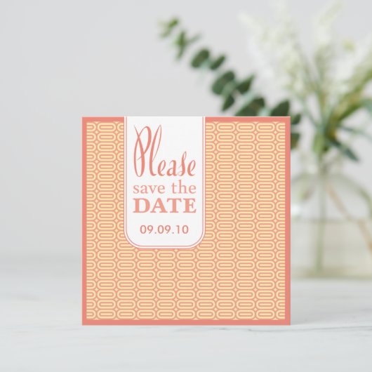 Geo Abstract koraal Opslaan Datum Uitnodigen Save The Date (Staand voorkant)