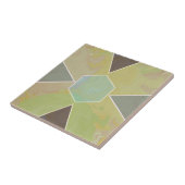 Geo Abstract Pastel Marble Olive Green Tegeltje (Zijkant)