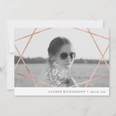 Geo Afstuderen | Faux Copper met foto Dank u Kaart (Voorkant)