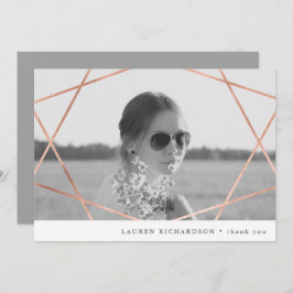 Geo Afstuderen | Faux Copper met foto Dank u Kaart