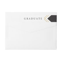 Geo Afstuderen faux foil return address label