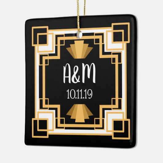  geo Art Deco 1920 | Gepersonaliseerd Keramisch Ornament (Links)