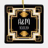  geo Art Deco 1920 | Gepersonaliseerd Keramisch Ornament (Voorkant)