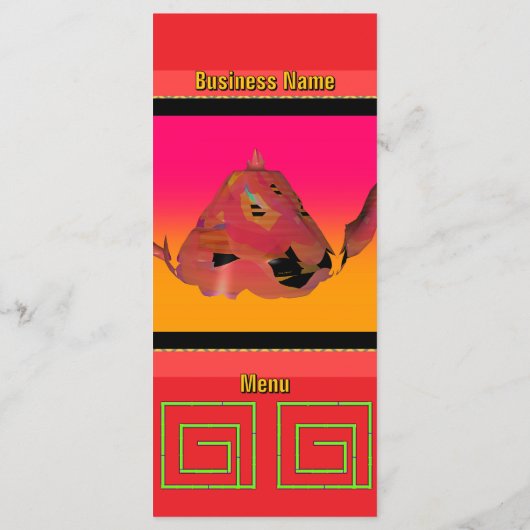 Geo Bamboe Maze Theepot Rood Catering's Menu (Achterkant)