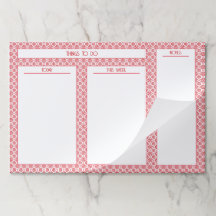 Geo Bloemen Rood en Roze Grote Tearaway Papier Pad