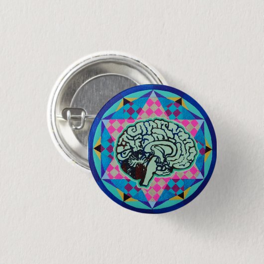 Geo-Brain Ronde Button 3,2 Cm (Voorkant /achterkant)