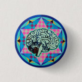 Geo-Brain Ronde Button 3,2 Cm (Voorkant)