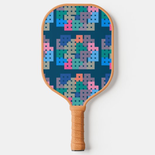 Geo Bricks Puzzle Pickleball Paddle (Voorkant)