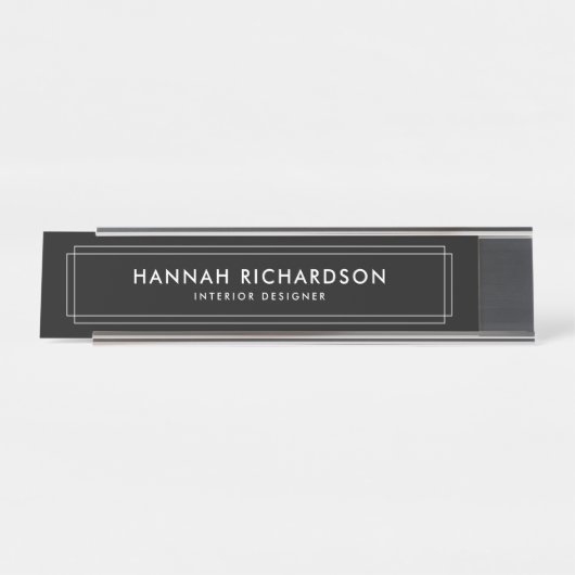 Geo Chic | Gepersonaliseerd Bureau Naambordje (Voorkant)