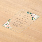 Geo Clear Acryl Bloemen Quinceanera Uitnodigingen (Laagn)