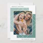 Geo Colorblock Photo Holiday Card Feestdagenkaart (Voorkant)