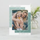 Geo Colorblock Photo Holiday Card Feestdagenkaart (Staand voorkant)