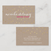 GEO CONFETTI GOLD stijlvol trendy cool kraft wit Visitekaartje (Voorkant / Achterkant)