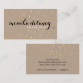 GEO CONFETTI GOLD stijlvol trendy cool kraft zwart Visitekaartje (Voorkant / Achterkant)