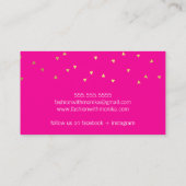 GEO CONFETTI GOLD stijlvol trendy kraft felroze Visitekaartje (Achterkant)