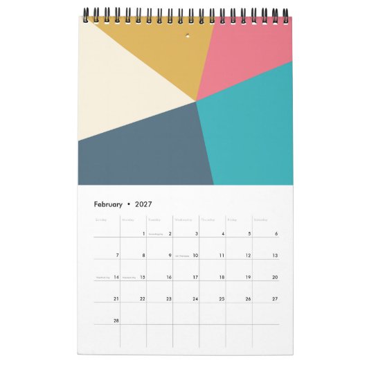 Geo Design Pastell Kalender (Feb 2027)