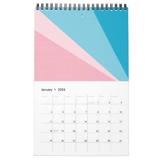Geo Design Pastell Kalender (Jan 2026)