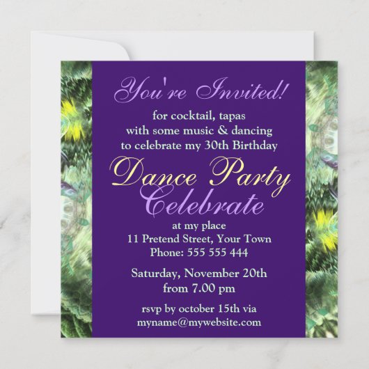 Geo-dmt Fractal Flower Special Party Invitation Kaart (Achterkant)