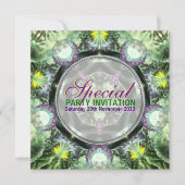 Geo-dmt Fractal Flower Special Party Invitation Kaart (Voorkant)