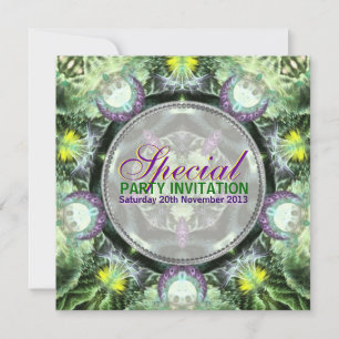Geo-dmt Fractal Flower Special Party Invitation Kaart