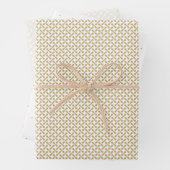 Geo Dot Connected Weave Gold en White Inpakpapier Vel (In situ)