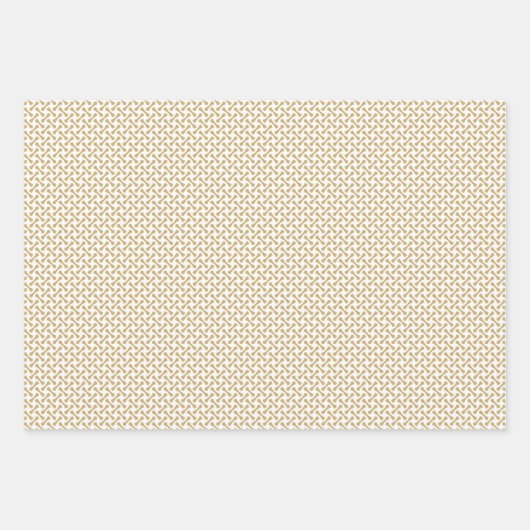 Geo Dot Connected Weave Gold en White Inpakpapier Vel (Voorkant)