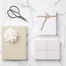 Geo Dot Connected Weave Gold en White