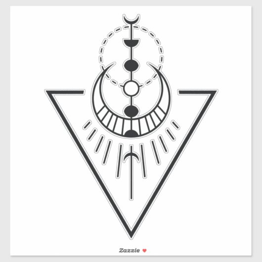 Geo Driehoek Maan Fases Sticker (Vel)