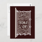 Geo. E. Thomas & Sons Brattleboro VT Logo Briefkaa Briefkaart (Voorkant / Achterkant)