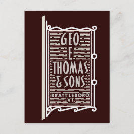 Geo. E. Thomas & Sons Brattleboro VT Logo Briefkaa Briefkaart
