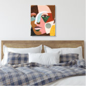 Geo Face Canvas Afdruk (Insitu (Slaapkamer))