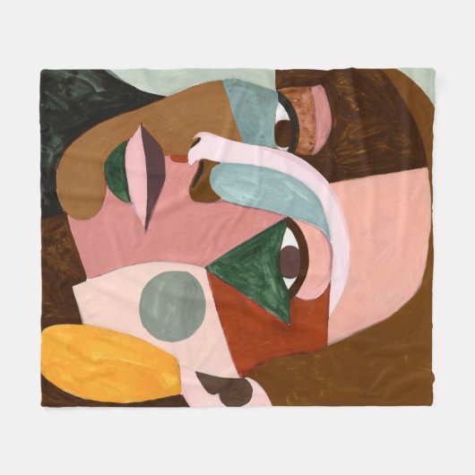 Geo Face Fleece Deken (Voorkant (Horizontaal))