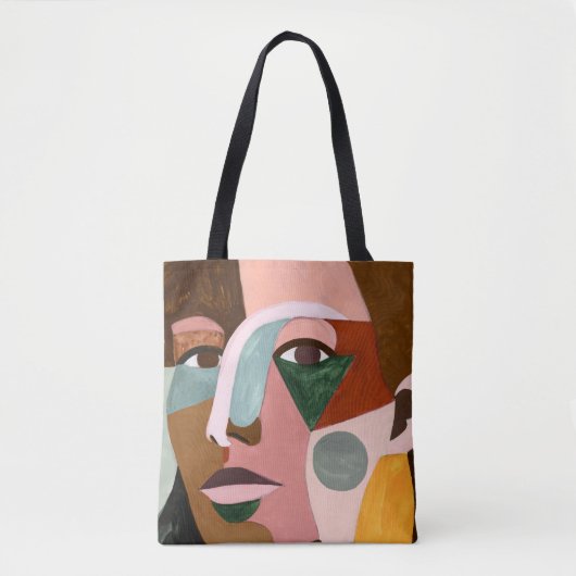 Geo Face Tote Bag (Voorkant)