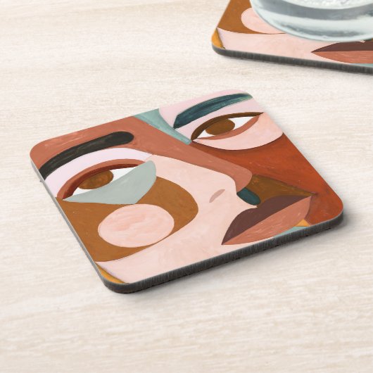 Geo Face Upclose Bier Onderzetter (Linkerzijde)