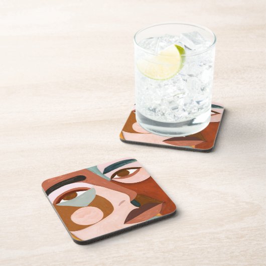 Geo Face Upclose Bier Onderzetter (Rechterzijde)