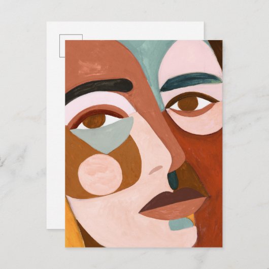 Geo Face Upclose Briefkaart (Voorkant / Achterkant)