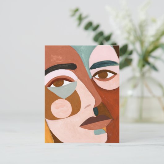 Geo Face Upclose Briefkaart (Staand voorkant)